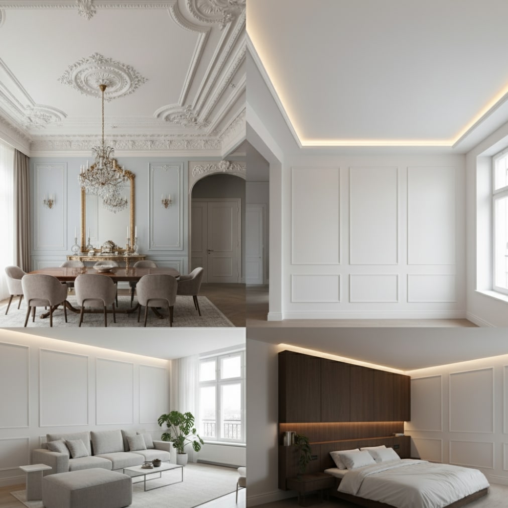 მოლდინგები ინტერიერში - ელეგანტურობის ხელოვნება